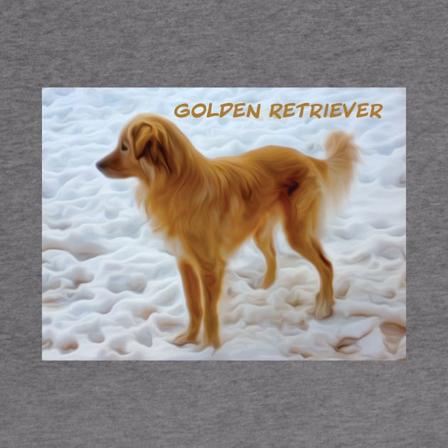 Golden Retriever in the snow by PandLCreations